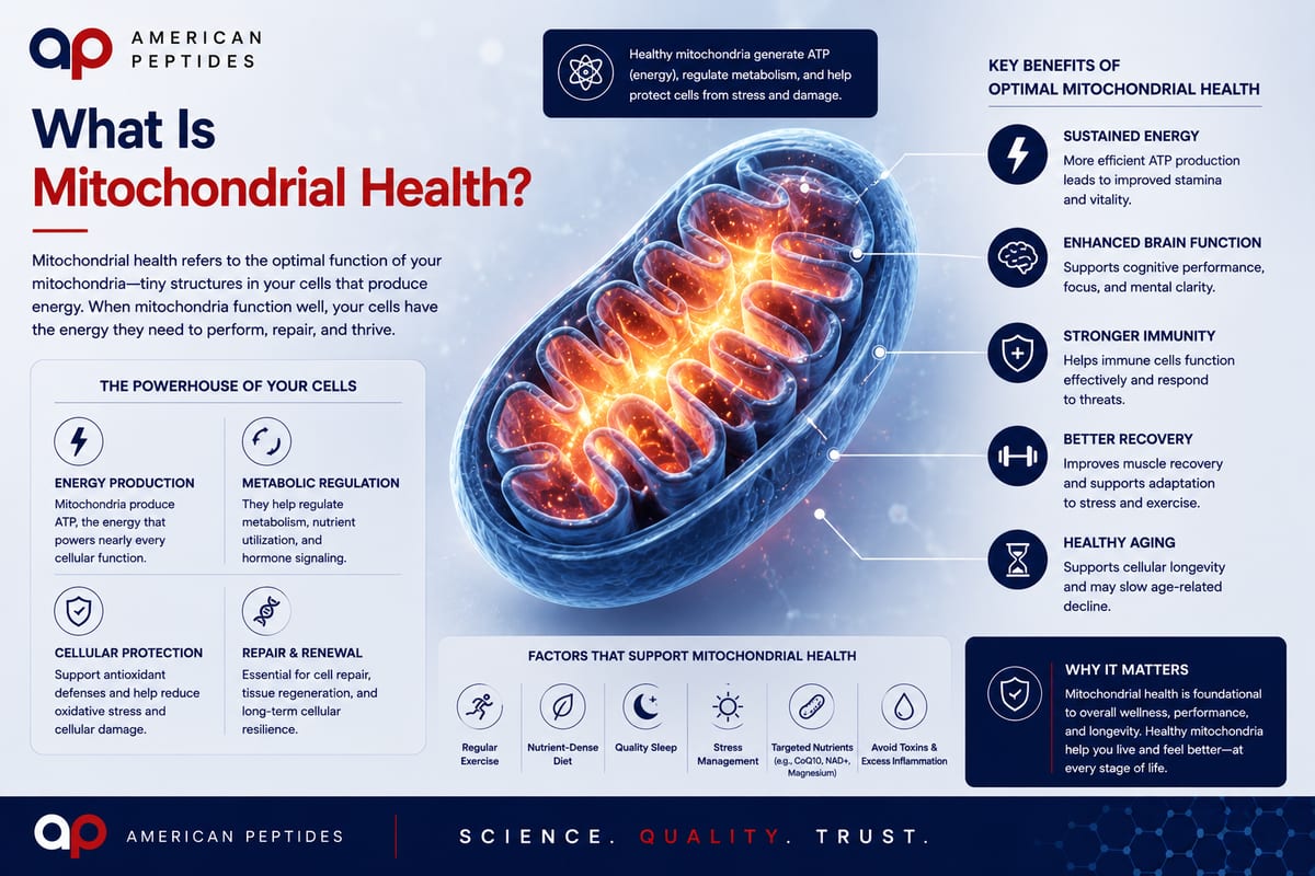 Infographic: what is mitochondrial health — mitochondria and cellular energy