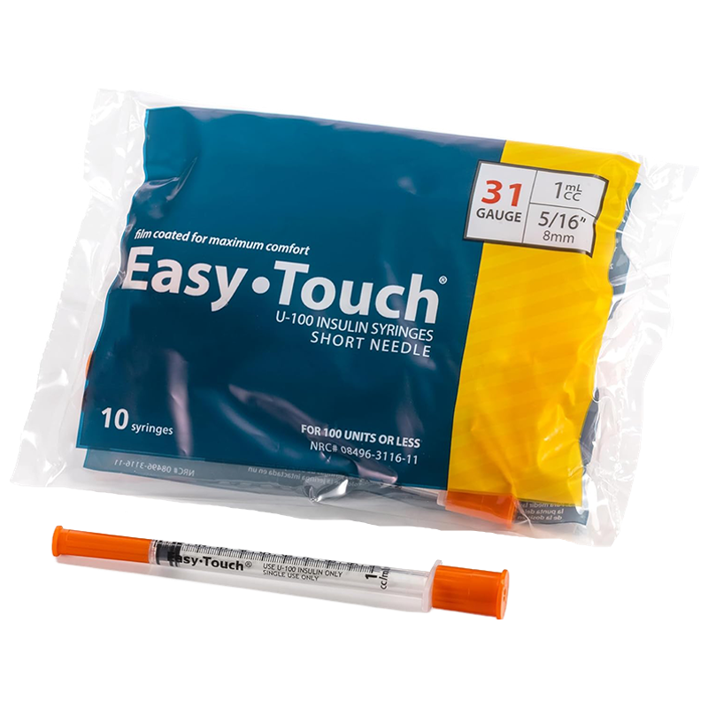 Easy Touch 31G Syringe 1 mL — Pack of 10 — Research Use Only
