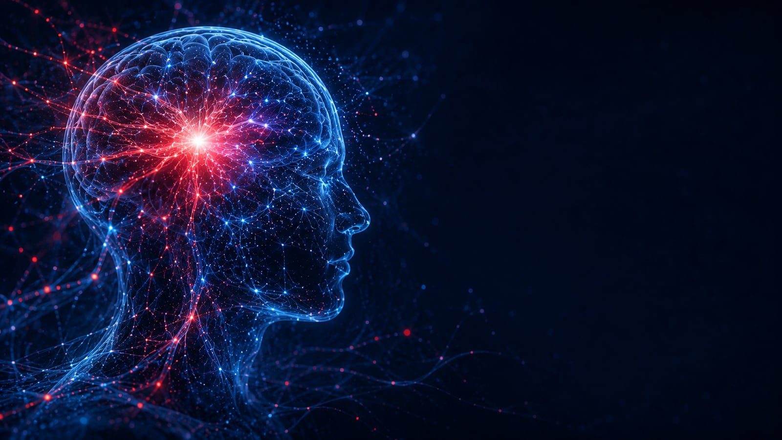 Cinematic visualization of a neural network brain representing focus, memory, and mental clarity — American Peptides research education